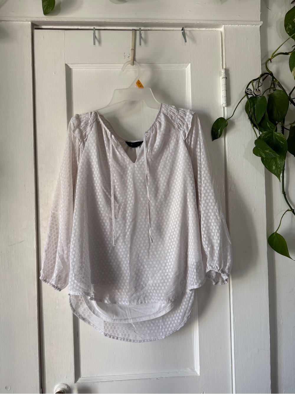 Simply Vera Vera Wang White Textured Peasant Tunic